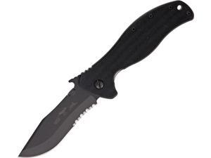 Emerson EK3203 Vindicator Black Part Serrated Linerlock Folding Knife Emerson EK3203 Vindicator Black Part Serrated Linerlock Folding Knife