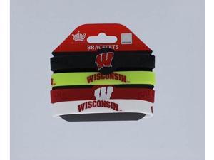NCAA CCPBC-283-19 Wisconsin Badgers Silicone/Rubber Bracelets Pack Of 4 NCAA CCPBC-283-19 Wisconsin Badgers Silicone/Rubber Bracelets Pack Of 4