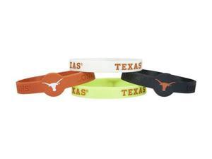 NCAA CCPBC-283-52 Texas Longhorns Silicone/Rubber Bracelets Pack Of 4 NCAA CCPBC-283-52 Texas Longhorns Silicone/Rubber Bracelets Pack Of 4