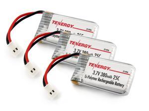 Tenergy 3.7V 380mAh LiPO High Performance Battery for TDR Spider, Hubsan X4, Syma X11/X11C, X51, WLtoys V252, JXD JXD385, XT Flyer, 3 pieces Tenergy 3.7V 380mAh LiPO High Performance Battery for TDR Spider, Hubsan X4, Syma X11/X11C, X51, WLtoys V252, JXD JXD385, XT Flyer, 3 pieces
