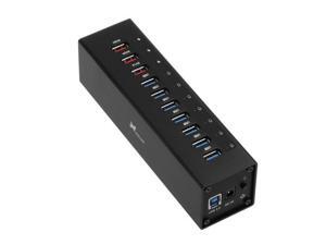 Xcellon 10-Port Powered USB 3.0 Aluminum Hub with 3 Dedicated USB Charging Ports (Black) Xcellon 10-Port Powered USB 3.0 Aluminum Hub with 3 Dedicated USB Charging Ports (Black)