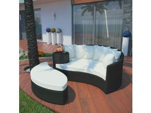 Taiji Outdoor Patio Daybed in Espresso White Taiji Outdoor Patio Daybed in Espresso White