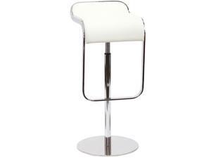 LEM Style Piston Bar Stool in White Genuine Leather LEM Style Piston Bar Stool in White Genuine Leather