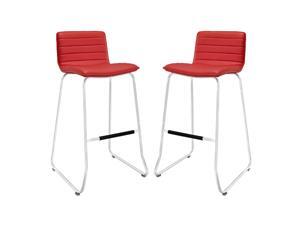 Dive Bar Stool Set of 2 in Red Dive Bar Stool Set of 2 in Red