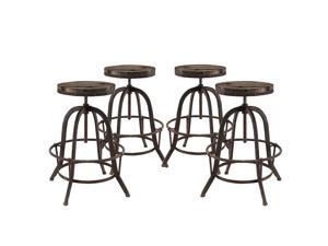 Collect Bar Stool Set of 4 in Brown Collect Bar Stool Set of 4 in Brown