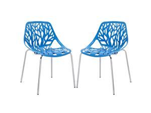 Stencil Dining Side Chair Set of 2 in Blue Stencil Dining Side Chair Set of 2 in Blue