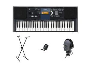 Yamaha PSRE333 61-Key Portable Digital Keyboard Piano+Stand+Adapter+Headphone New Yamaha PSRE333 61-Key Portable Digital Keyboard Piano+Stand+Adapter+Headphone New