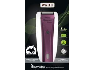 Wahl Bravura Lithium Cord/Cordless Rechargable Animal Hair Dog Clipper Purple Wahl Bravura Lithium Cord/Cordless Rechargable Animal Hair Dog Clipper Purple
