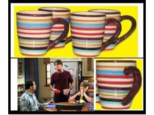 TWO AND A HALF MEN Charlie Sheen cups MUGS COFFEE SET 4 TWO AND A HALF MEN Charlie Sheen cups MUGS COFFEE SET 4