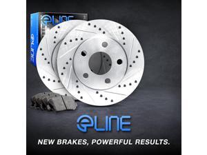 Brake Rotors FRONT KIT 2 ELINE "DRILLED SLOTTED" DISC & 4 CERAMIC PADS RE36100 Brake Rotors FRONT KIT 2 ELINE "DRILLED SLOTTED" DISC & 4 CERAMIC PADS RE36100