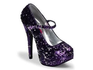 Purple and Silver Reversible Sequin Mary Janes High Heels Purple and Silver Reversible Sequin Mary Janes High Heels
