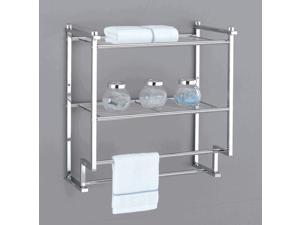 Metro Two Tier Wall Mounting Rack w Towel Bars in Chrome Plate Metro Two Tier Wall Mounting Rack w Towel Bars in Chrome Plate