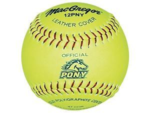 Softballs - MacGregor Pony-Approved Yellow Leather, One Dozen Softballs - MacGregor Pony-Approved Yellow Leather, One Dozen
