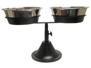 Adjustable Height Dog Feeder Base Holds Two Stainless Bowls Adjustable Height Dog Feeder Base Holds Two Stainless Bowls