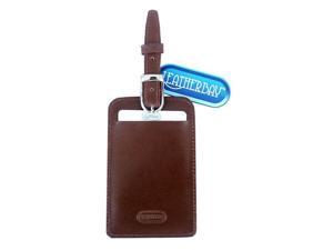 Leather Luggage Tag in Antique Tan (Burgundy) Leather Luggage Tag in Antique Tan (Burgundy)