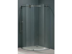 36 in. Frameless Round Stainless Steel Shower Enclosure w Door 36 in. Frameless Round Stainless Steel Shower Enclosure w Door