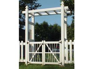 Courtyard Arbor w Gate in White Finish Courtyard Arbor w Gate in White Finish