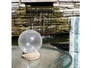 Chameleon Crackled Glass Solar Gazing Ball On Stand Chameleon Crackled Glass Solar Gazing Ball On Stand