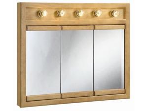 Design House 530618 Richland Nutmeg Oak Lighted Tri-View Wall Cabinet Mirror with 3-Doors, 36-Inches by 30-Inches - 530618 Design House 530618 Richland Nutmeg Oak Lighted Tri-View Wall Cabinet Mirror with 3-Doors, 36-Inches by 30-Inches - 530618