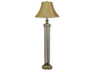 3 Pillar Base Floor Lamp in Antique Gold Finish 3 Pillar Base Floor Lamp in Antique Gold Finish