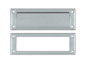 8.88 in. Solid Brass Mail Slot w Interior Frame (Satin Nickel) 8.88 in. Solid Brass Mail Slot w Interior Frame (Satin Nickel)
