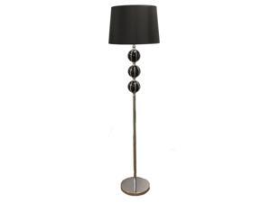 ORE International 58"H Black Stack Orb Ceramic Floor Lamp, Black/Silver - 31151F ORE International 58"H Black Stack Orb Ceramic Floor Lamp, Black/Silver - 31151F