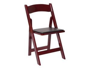 Wooden Folding Chair with Vinyl Cushions - Set of 4 Wooden Folding Chair with Vinyl Cushions - Set of 4