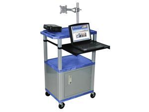 Tuffy Front Shelf Presentation Cart w Nickel Legs in Blue Tuffy Front Shelf Presentation Cart w Nickel Legs in Blue
