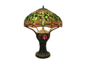 Dragonfly Table Lamp with Turtleback Lighted Base in Green Dragonfly Table Lamp with Turtleback Lighted Base in Green