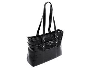 Ladies' Laptop Tote w Leather Shoulder Straps - Serra (Red) Ladies' Laptop Tote w Leather Shoulder Straps - Serra (Red)