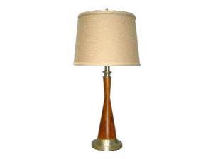 Modern Table Lamp in Brushed Chrome & Oak Finishes - Shelby Modern Table Lamp in Brushed Chrome & Oak Finishes - Shelby
