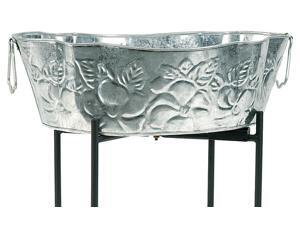 Galvanized Drink Cooler and Planter Tub in Embossed Steel Galvanized Drink Cooler and Planter Tub in Embossed Steel