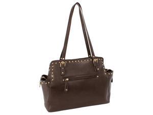 Pebble Grain Faux Leather Tote in Brown Pebble Grain Faux Leather Tote in Brown