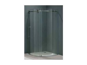 40 in. Frameless Round Stainless Steel Shower Enclosure w Door (Right Door) 40 in. Frameless Round Stainless Steel Shower Enclosure w Door (Right Door)