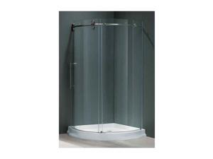 40 in. Frameless Round Stainless Steel Shower Enclosure w Door (Right Door) 40 in. Frameless Round Stainless Steel Shower Enclosure w Door (Right Door)