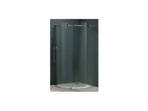 36 in. Frameless Round Clear Glass Shower Enclosure (Left Door) 36 in. Frameless Round Clear Glass Shower Enclosure (Left Door)