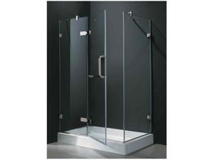 48 in. Frameless Clear Shower Enclosure w Shower Tray (Left Door) 48 in. Frameless Clear Shower Enclosure w Shower Tray (Left Door)