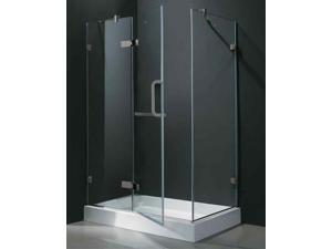 48 in. Frameless Rectangular Shower Enclosure w Base (Left Door) 48 in. Frameless Rectangular Shower Enclosure w Base (Left Door)