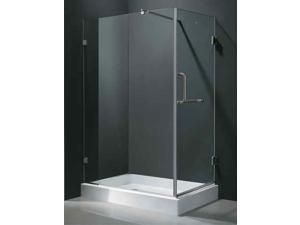 36 in. x 48 in. Brushed Nickel Shower Enclosure w Base (Left Door) 36 in. x 48 in. Brushed Nickel Shower Enclosure w Base (Left Door)