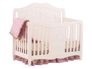 Princess Fixed Side Convertible Crib in White Finish Princess Fixed Side Convertible Crib in White Finish