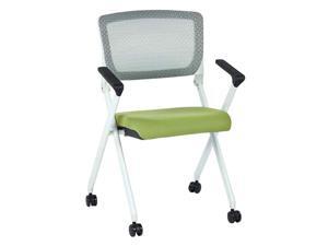 Folding Chair with Olive Fabric Mesh Seat - Set of 2 Folding Chair with Olive Fabric Mesh Seat - Set of 2