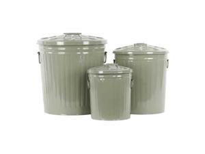 3-Pc Classic Garbage Storage Can Set in Gray 3-Pc Classic Garbage Storage Can Set in Gray