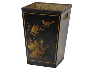 Trash Bin in Black Lacquer Finish Trash Bin in Black Lacquer Finish