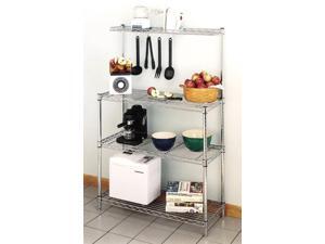 Bakers Rack with Heavy Duty Chromed Wire Shelving Bakers Rack with Heavy Duty Chromed Wire Shelving
