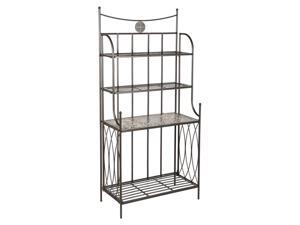 Vulcano Ceramic Mosaic Outdoor Bakers Rack with Tile Shelf Vulcano Ceramic Mosaic Outdoor Bakers Rack with Tile Shelf