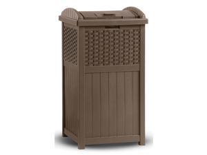 Outdoor Wicker Trash Hideaway in Brown Outdoor Wicker Trash Hideaway in Brown