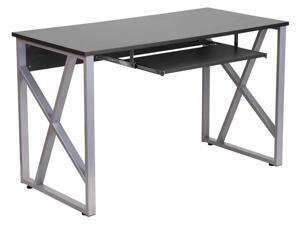 Computer Desk with Pull-Out Keyboard Tray in Black Computer Desk with Pull-Out Keyboard Tray in Black