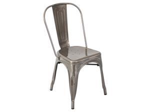 Lumisource Oregon Dining Chair, CLEAR BRUSHED SILVER FINISH Lumisource Oregon Dining Chair, CLEAR BRUSHED SILVER FINISH