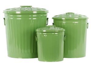3-Pc Metal Round Storage with Classic Garbage 3-Pc Metal Round Storage with Classic Garbage