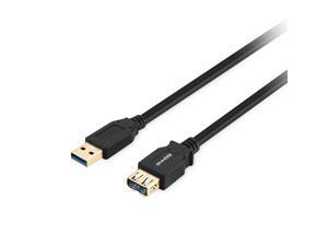 Axxbiz CableBiz-A004, USB 3.0 Extension Cable - A Male to A Female - 6.50 Ft Long - Gold Plated Connector - Black Axxbiz CableBiz-A004, USB 3.0 Extension Cable - A Male to A Female - 6.50 Ft Long - Gold Plated Connector - Black